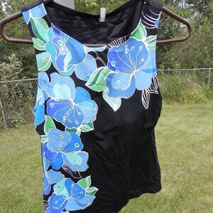 Lands End high neck modest tankini swim top